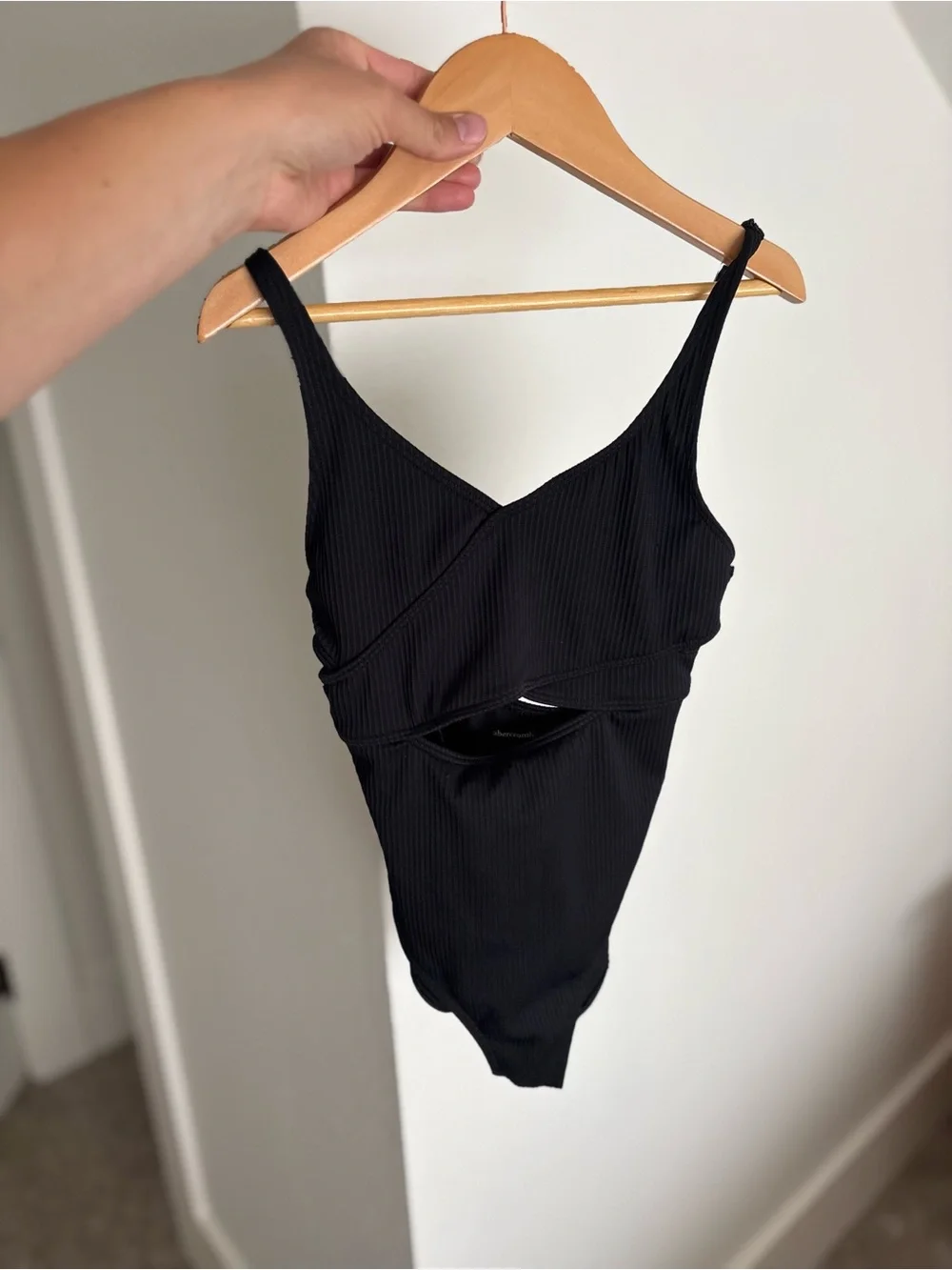 abercrombie kids Black Ribbed One-Piece Swimwear